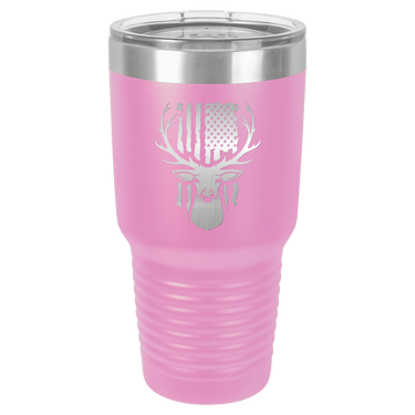Deer With Flag Design Tumbler